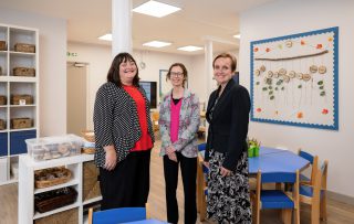 New reception room with Mrs Stotesbury, Mrs Boccaccini and Miss Davies